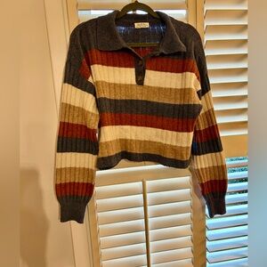 Striped Ribbed Knit Sweater